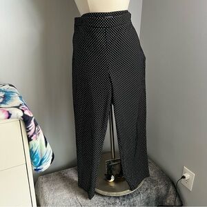 Talbots 16 Black White Polka Dot Chatham Ankle Pants Side Zipper